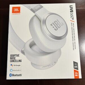 JBL LIVE 660NC Wireless Over-Ear Noise Cancelling Headphones - White